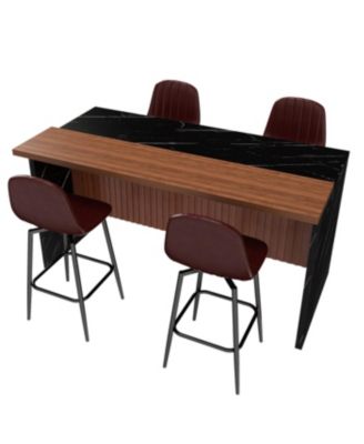 Marble Kitchen Island with LED Lighting & Grille Details