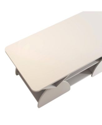  Engineered Wood Rounded Corner Rectangular Coffee Table with Storage