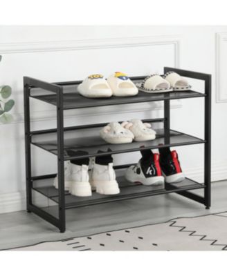 3-Tier Adjustable Shoe Rack Organizer for Entryway