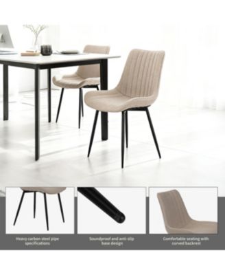 Dining Chair Set, 4 Modern Chairs, Soft-Seated with Padded Backrests