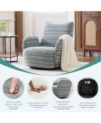 Modern Style Swivel Leisure Chair with Striped Armrest