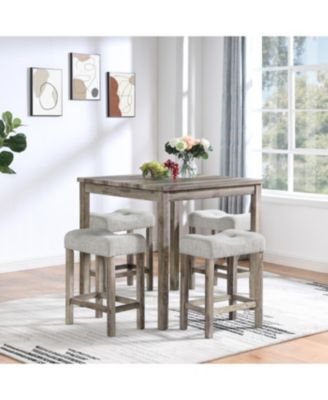 Streamdale Dining Table, Bar Table and Chairs Set, 5 Piece Set