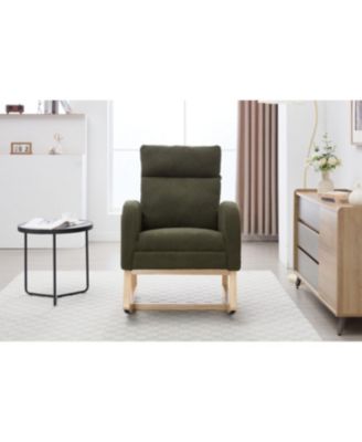 Teddy Fabric Leisure Rocking Chair with Footstool