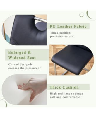  Switchable Mode Stainless Steel Legs Dining Set: White Glass Top & 4 Armchairs