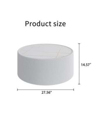 Streamdale Light Slate Leather Cylinder Coffee Table