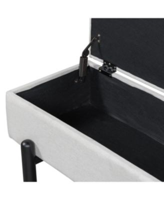 Streamdale Farmhouse Upholstered Storage Bench with Hidden Compartment (Black