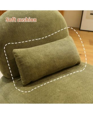 Streamdale Cute Velvet Accent Chair with Solid Wood Legs (Green