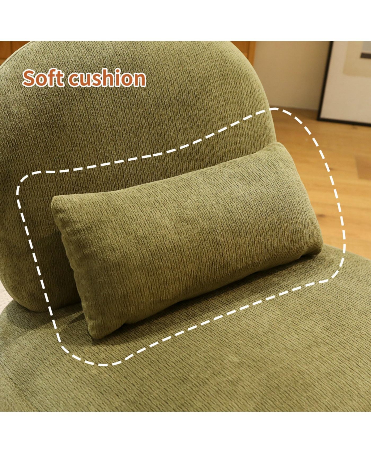 Streamdale Furniture Streamdale Cute Velvet Accent Chair with Solid Wood Legs (Green