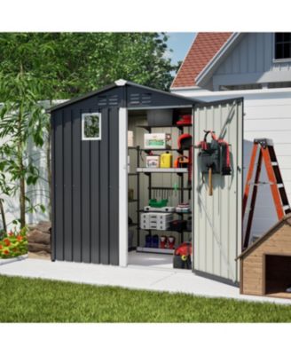 Streamdale Metal Outdoor Storage Shed 6FT x 4FT, Steel Utility Tool Shed for Backyard Garden Patio Lawn, Gray