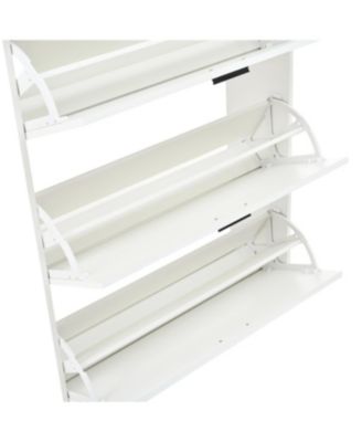 Streamdale Two drawers, three-fold doors, large storage shoe cabinet, white