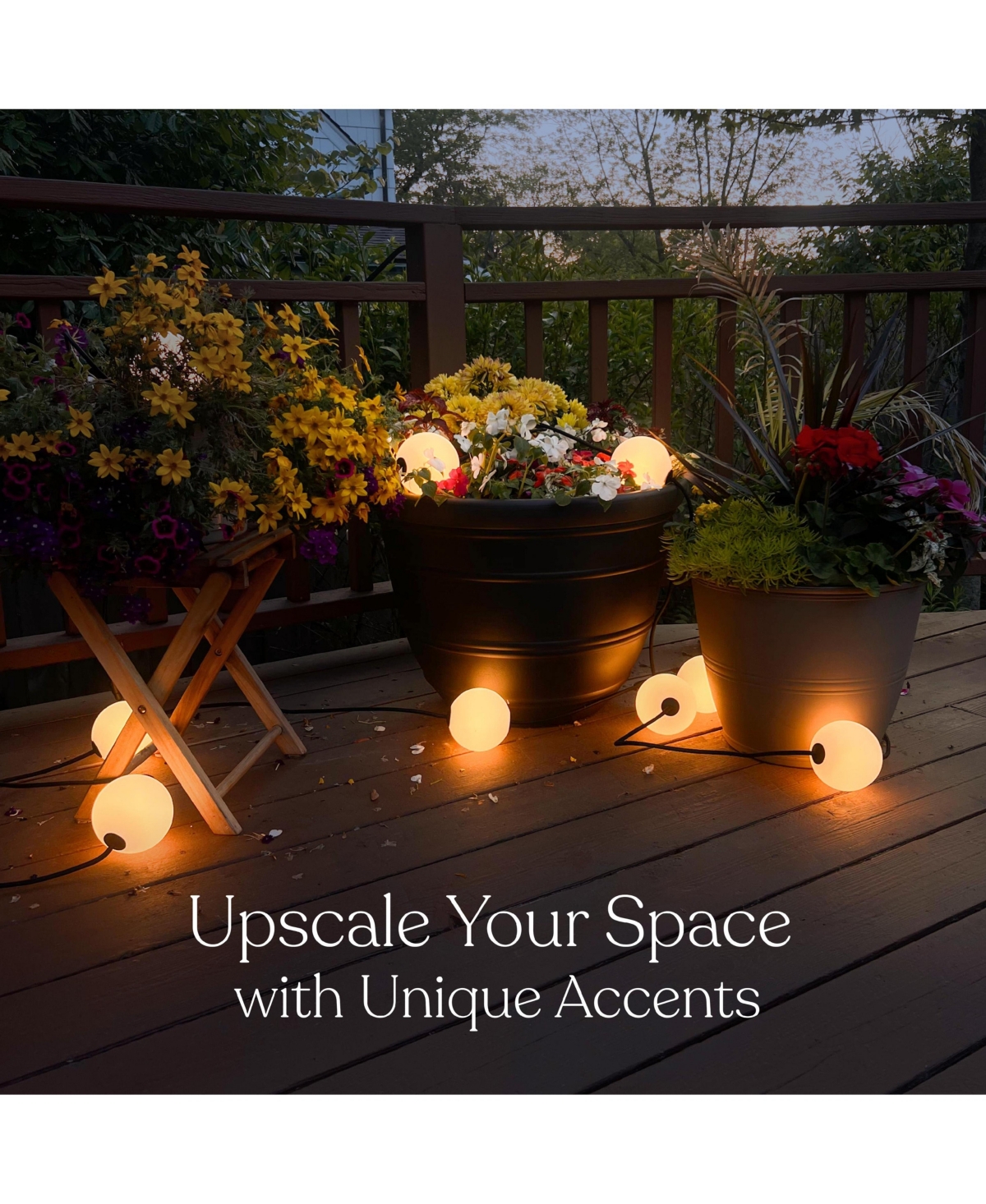 Brightech Ambience 30' Led Outdoor Orb String Lights with G100 Bulbs