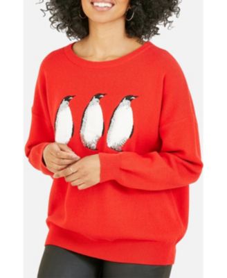 Women's Festive Penguin Knitted Sweater
