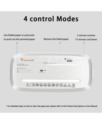 8-Sheet Strip-Cut Shredder, High Security, Shreds CD/Credit Card, 3.4 Gal Bin, Overheat Protection, Low Noise, Ideal for Home Office, White