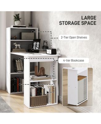 47" Home Office Computer Desk with 6-Tier Shelves,