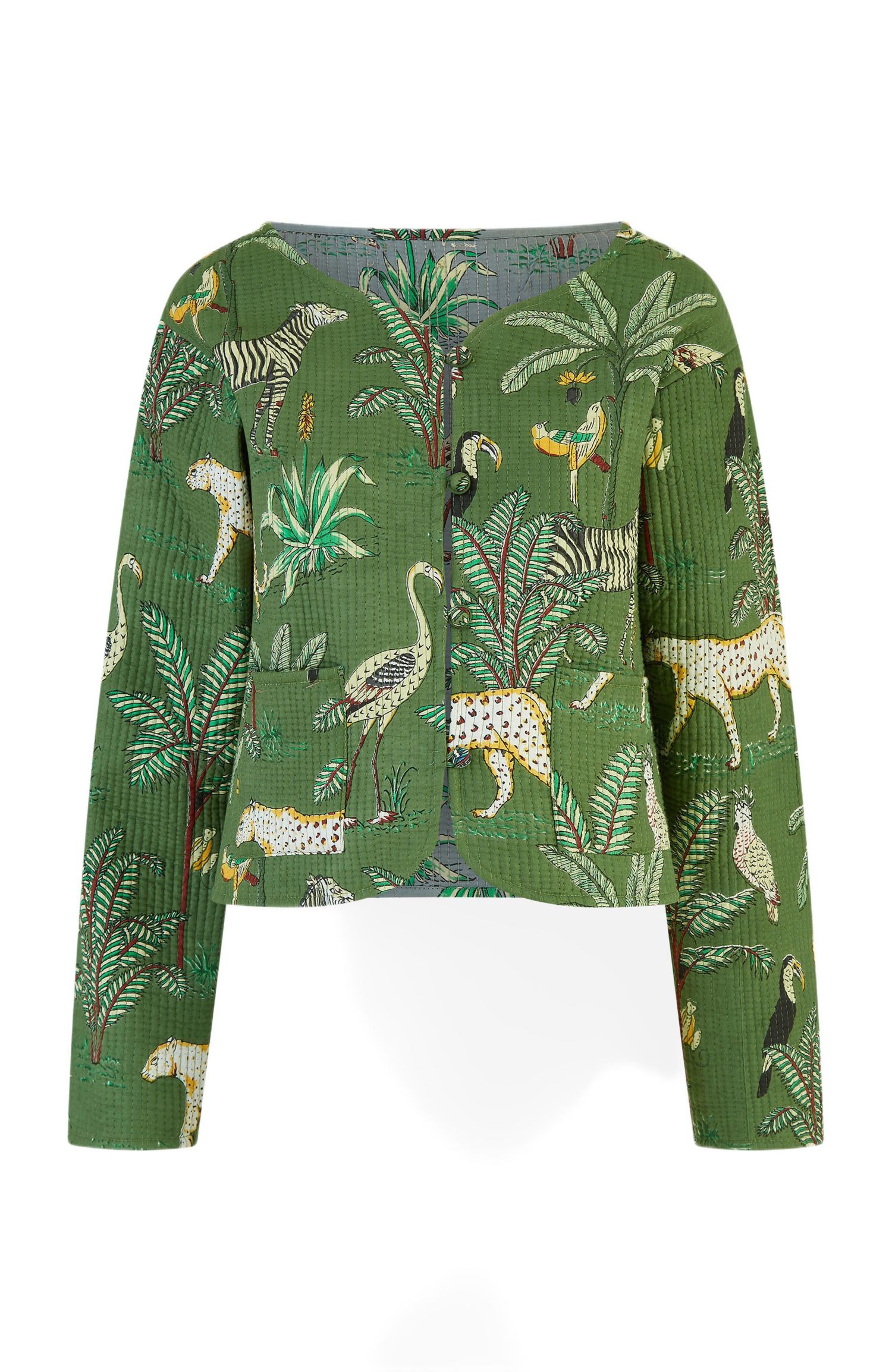 Women's Animal Reversible Cropped Quilted Jacket