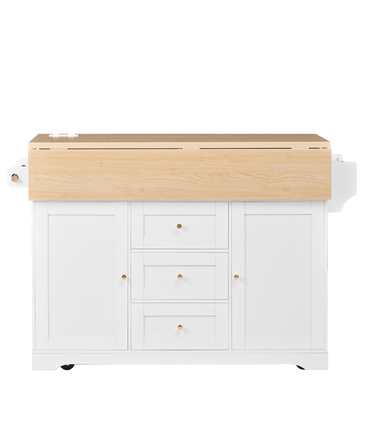 Streamdale Furniture Streamdale Multifunctional Extendable Kitchen Island Cart with Outlet & Wheels