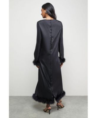 Women's Feather Swing Midi Dress