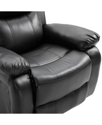 6'3" PU leather Massage Recliner Sofa Swivel Rocking Chair with Footrest,