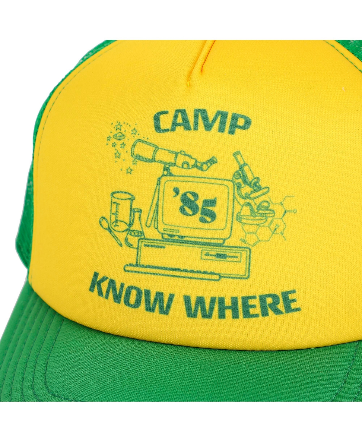Stranger Things Men's Camp Know Where Yellow Trucker Hat