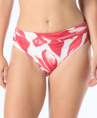 Carmen Marc Valvo - Women's Shirred High Cut Full Coverage Bottoms