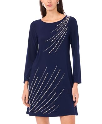 Women's Long-Sleeve Crew Neck Dress