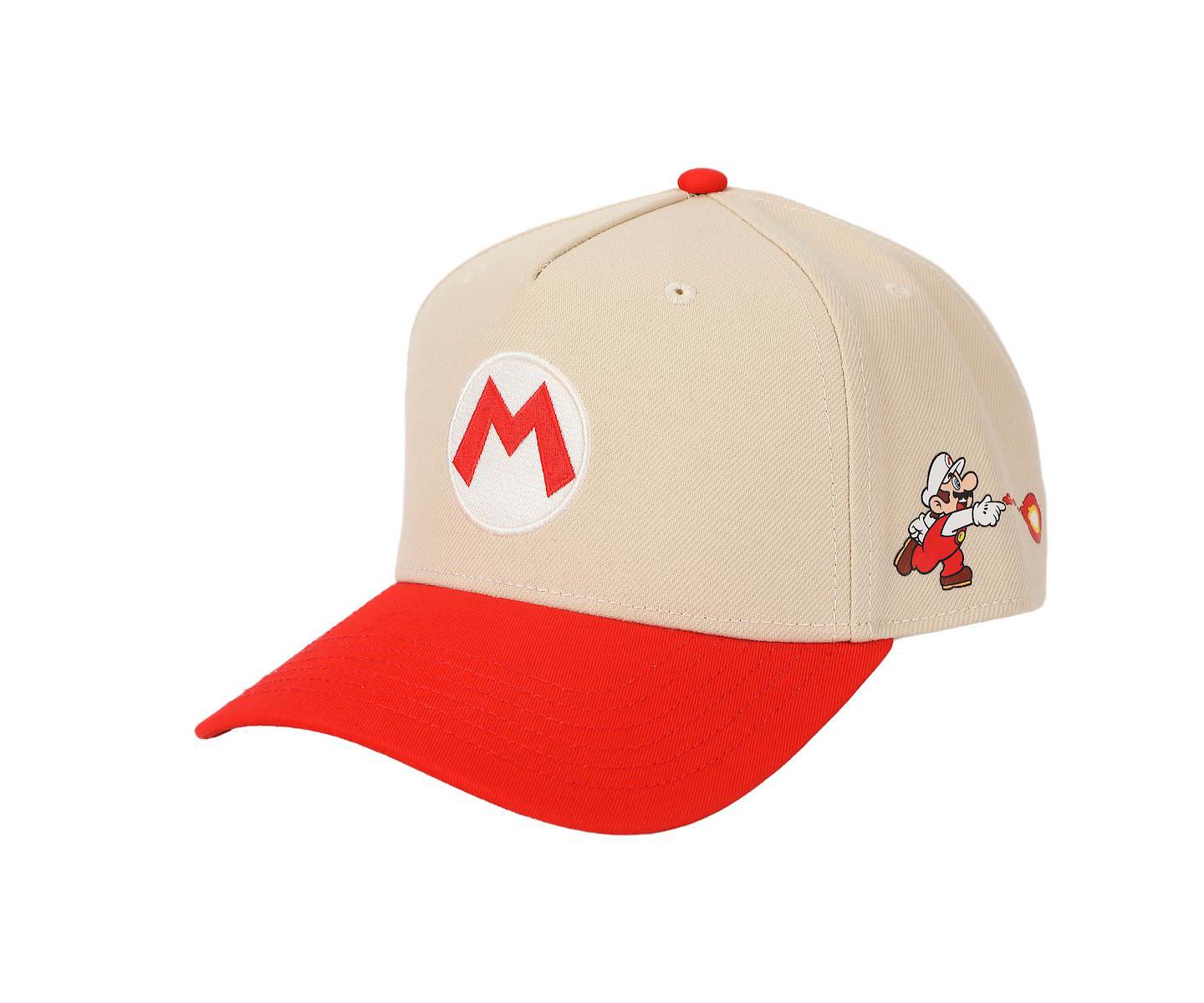 Мужская кепка SUPER MARIO Bros Fire Mario White and Red Retro Grandpa Snapback Hat, цвет: Белый — фото 1