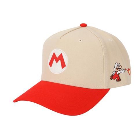 Мужская кепка SUPER MARIO Bros Fire Mario White and Red Retro Grandpa Snapback Hat, цвет: Белый