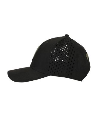 Men's Rubber Badge Adult Structured Baseball Cap With Mesh Panels