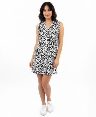 J Valdi - Women's Sleeveless V-Neck Hooded Swim Tunic