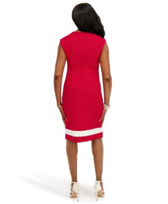 Seam Women's Crewneck Stripe Detail Sheath Dress