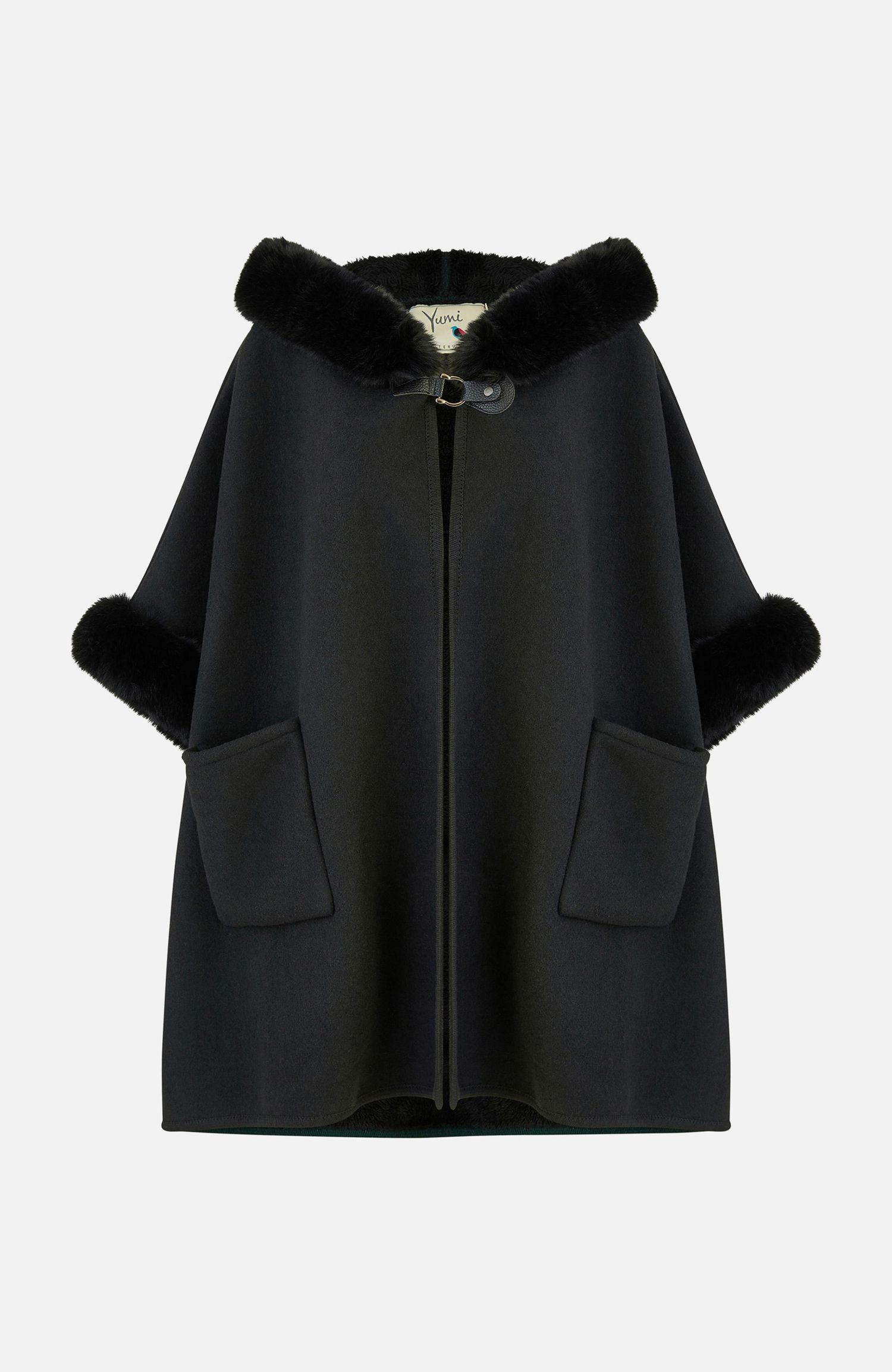 Women's Hooded Fur Cape Jacket