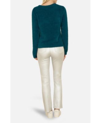 Women's Sequin Snowflake Fluffy Sweater