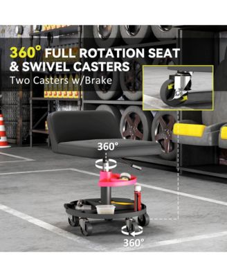 Rolling Garage Mechanic Stool with 300 Lb. Capacity