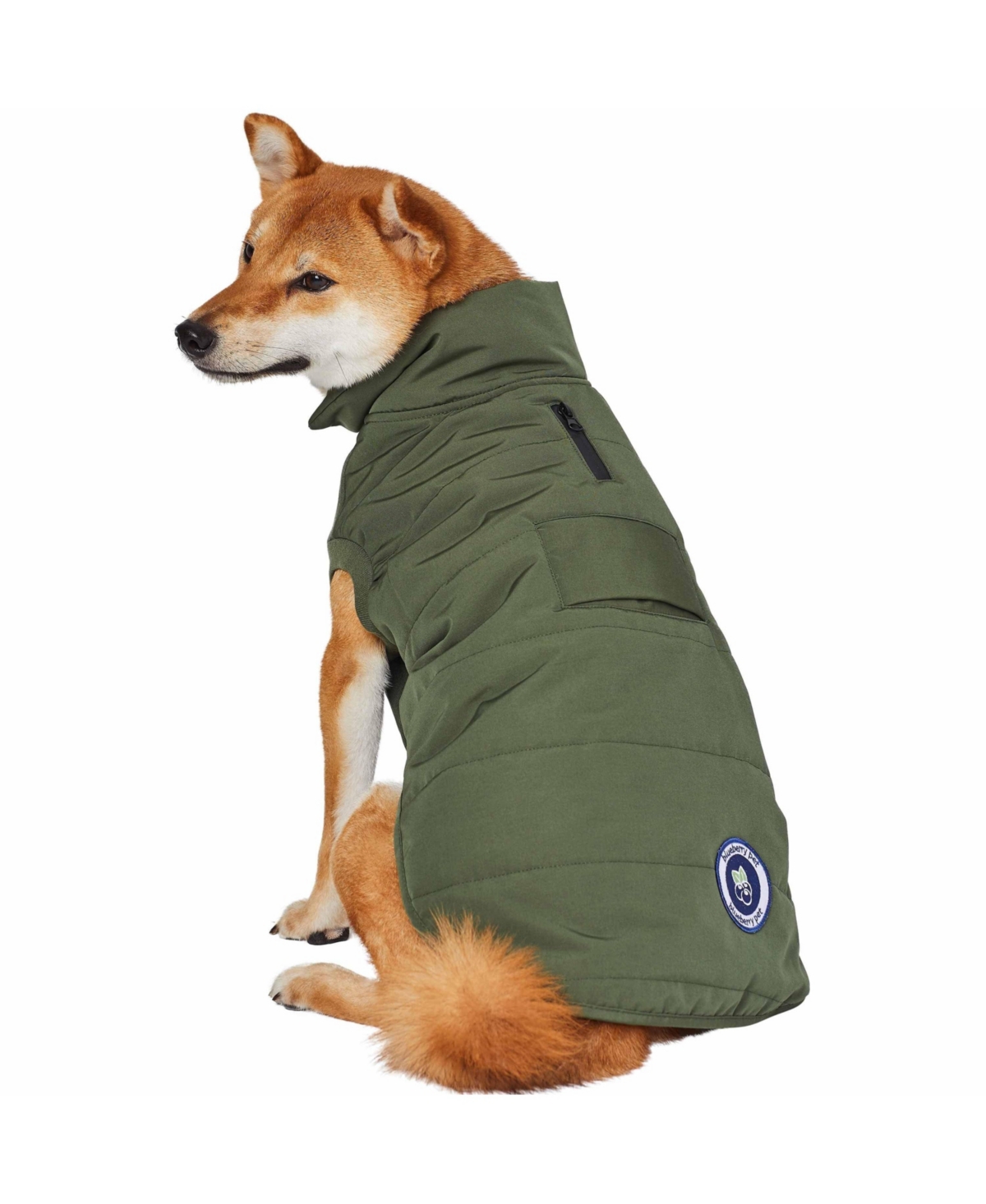 Blueberry Pet Windproof Waterproof Quilted Dog Puffer Jacket with Dual Zipped Leash Opening