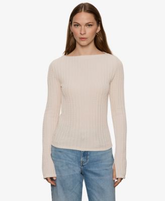 Women's Textured Boat Neck Top