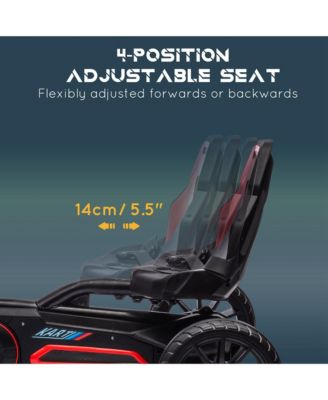 Kids Pedal Go Kart, Outdoor Ride on Toy with Adjustable Seat, Swing Axle, Handbrake, 4 Non-Slip EVA Wheels for Boys and Girls Aged 3-8 Years Old