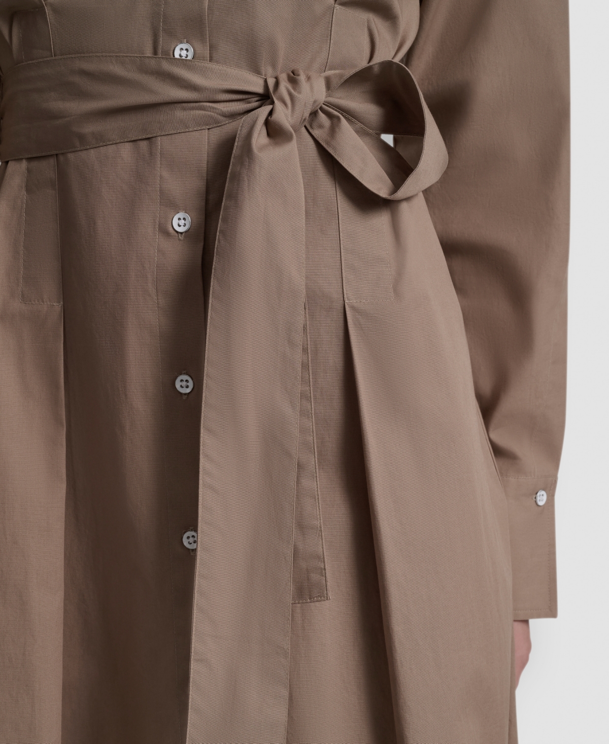 Dkny Women's Long-Sleeve Collared Neck Midi Shirtdress