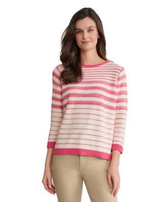 Jones New York - Women's Striped Crewneck Sweater