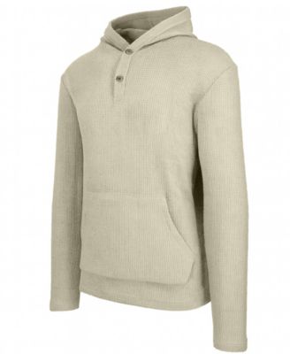 Men's Regular-Fit Waffle Knit Thermal Henley Hoodie