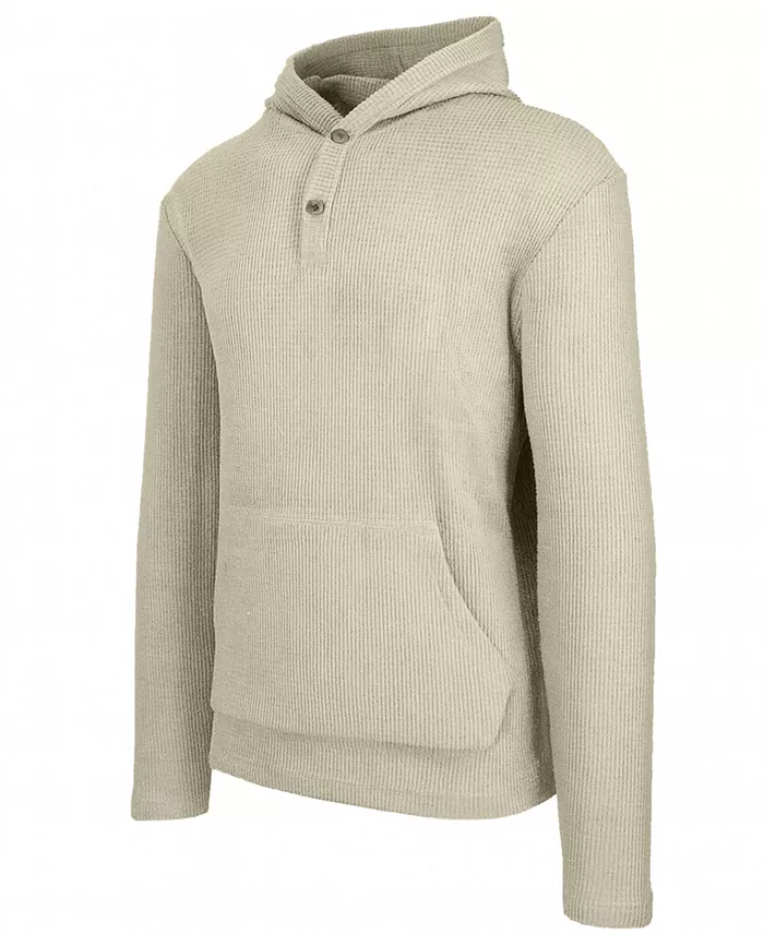 Men's Regular-Fit Waffle Knit Thermal Henley Hoodie - thumbnail 10