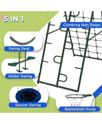 Metal Swing Set for Backyard Holds up to 528 lbs. for Ages 3-8