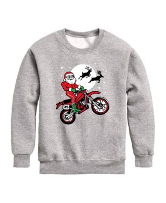 Boys' 8-20 Santa Dirt Bike Christmas Graphic Long-Sleeve Crewneck Sweatshirt