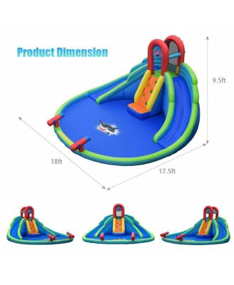 Inflatable Water Slide and Bounce House with Splash Pool and Climbing Wall for Kids Outdoor Fun