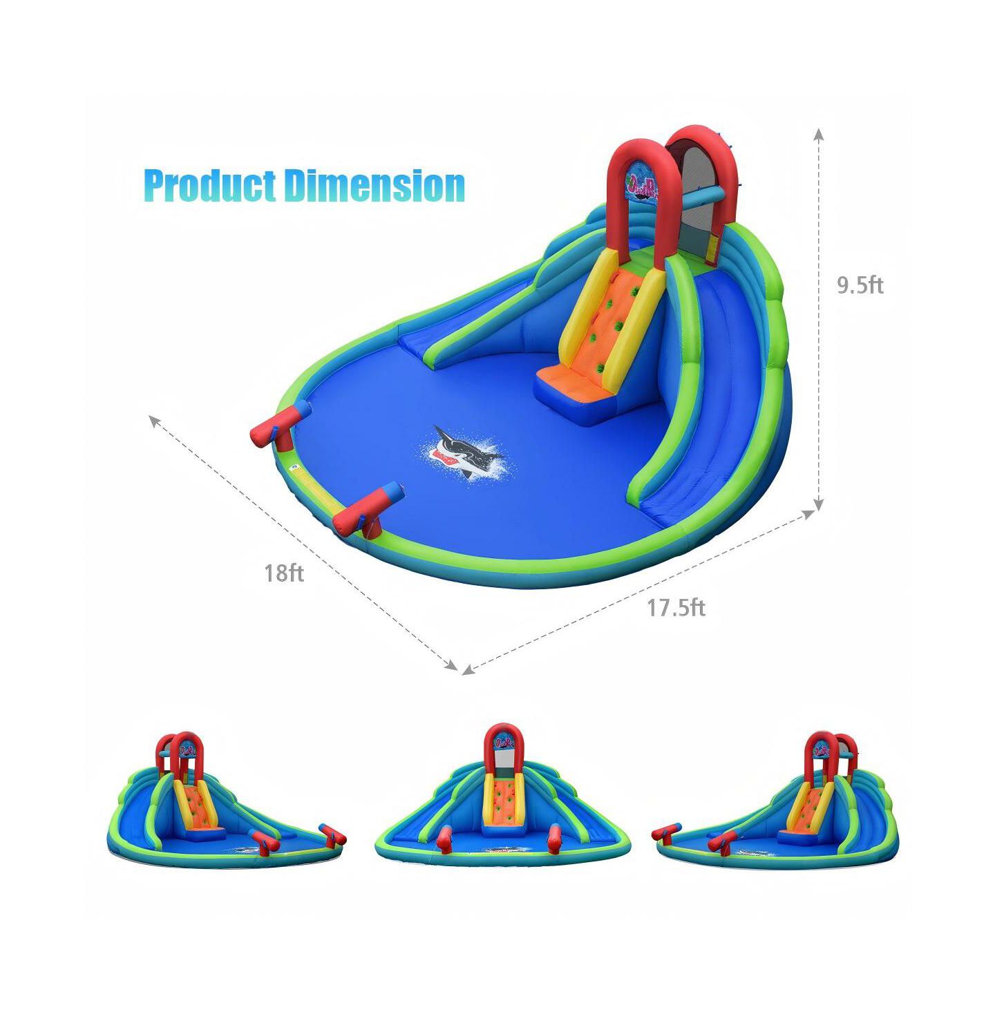Детская игрушка HONGGE Inflatable Water Slide and Bounce House with Splash Pool and Climbing Wall, Accommodates 3 Children, Ages 3+, цвет: Colorful — фото 4