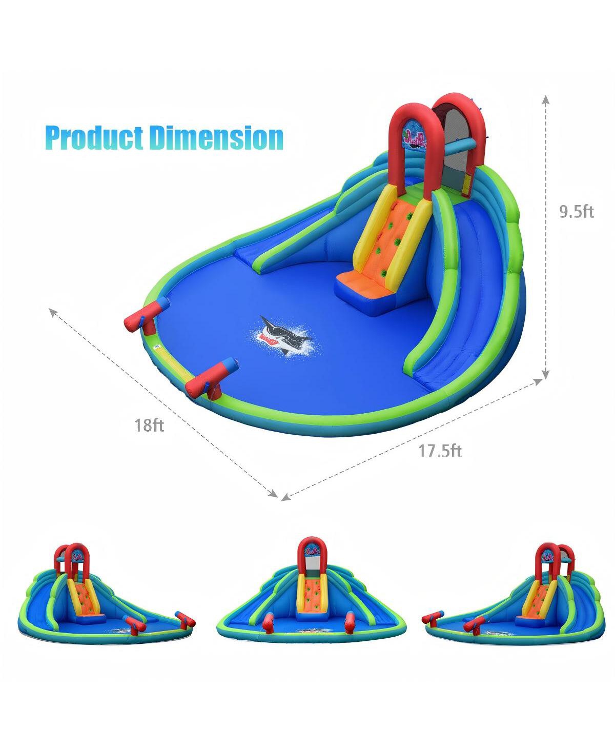 Hongge Inflatable Water Slide and Bounce House with Splash Pool and Climbing Wall for Kids Outdoor Fun