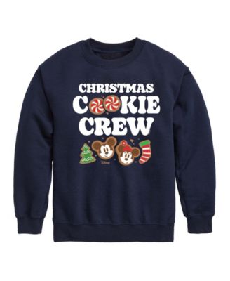 Boys' 8-20 Mickey and Minnie Christmas Cookie Crewneck Graphic Long-Sleeve Sweatshirt