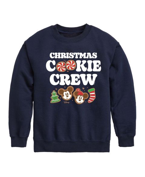 Толстовка Disney Mickey and Minnie Christmas Cookie Crewneck Graphic Long-Sleeve для мальчиков, цвет: Тёмно-синий