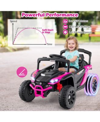 SUGIFT 12V Kids Ride On Car UTV Electric Vehicle with LED Lights Music and Horn