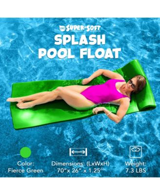 Splash 1.25" Thick Foam Swimming Pool Float Mat, Fierce Green