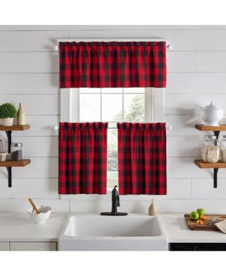 Farmhouse Living Buffalo Check Window Tier Set